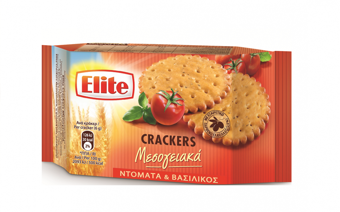 Elite Crackers Μεσογειακά Ντομάτα & Βασιλικός