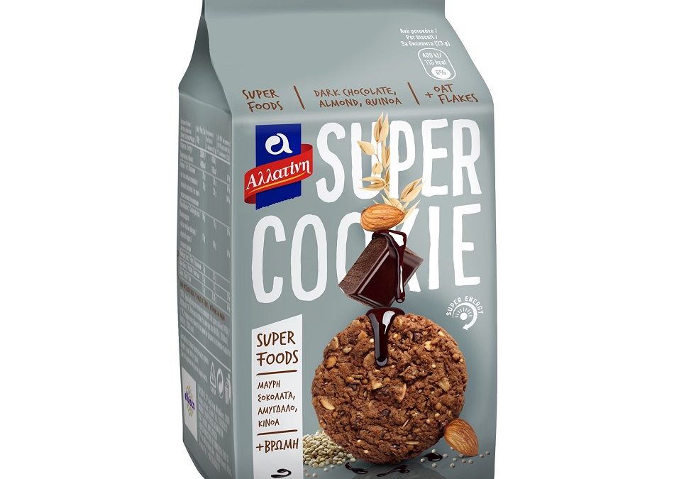 Αλλατίνη Super Cookie με Βρώμη, Μαύρη Σοκολάτα, Αμύγδαλο & Κινόα