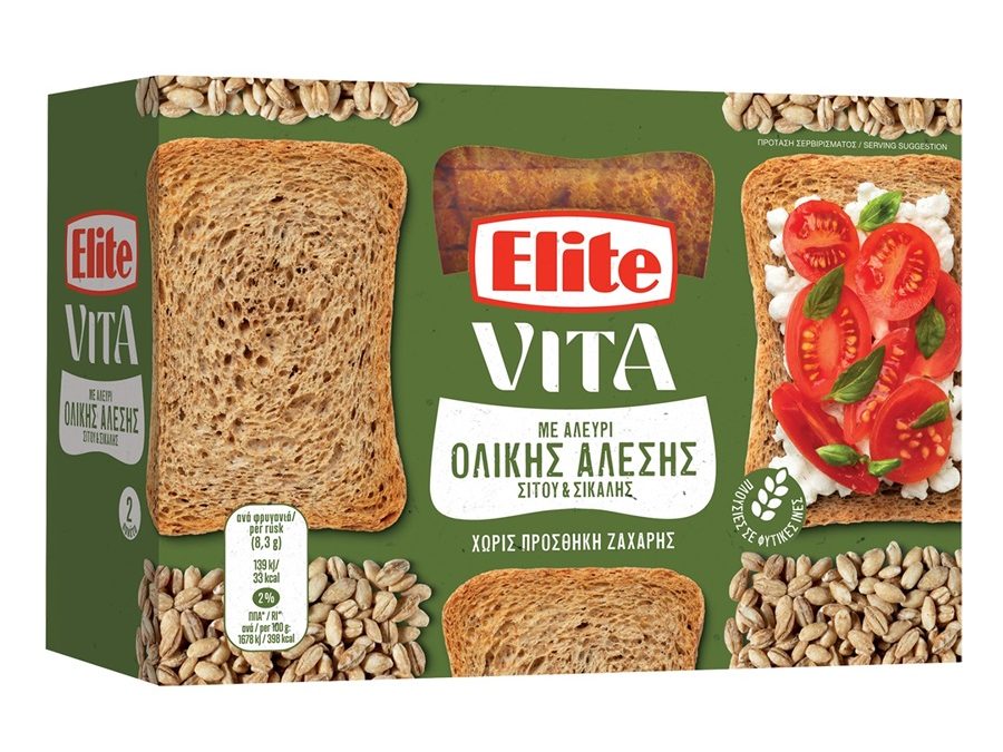 Elite Vita Rusks with Wholemeal Wheat and Rye Flour